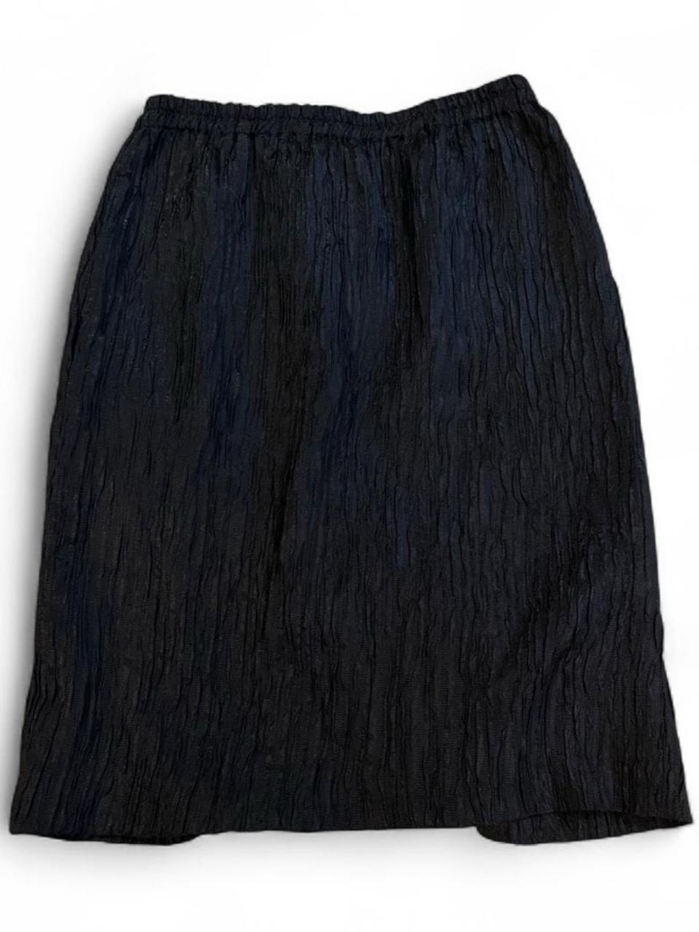 Vintage Black Pleated Midi Skirt